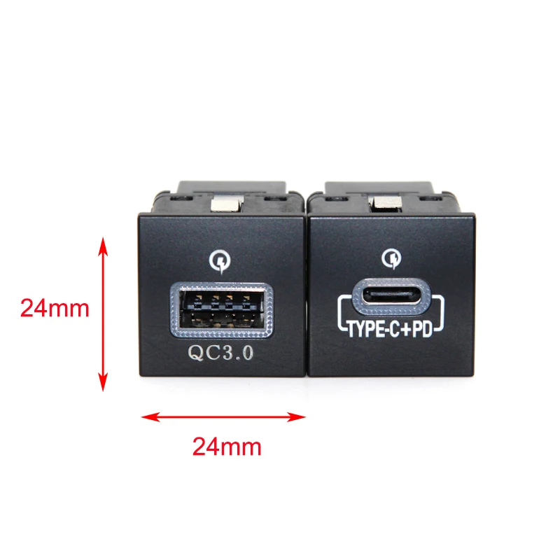 Cargador USB Dual para coche, botón adaptador de teléfono para Volkswagen VW Golf 6 Jetta5 MK5 Scirocco 06-14, PD de carga rápida QC3.0