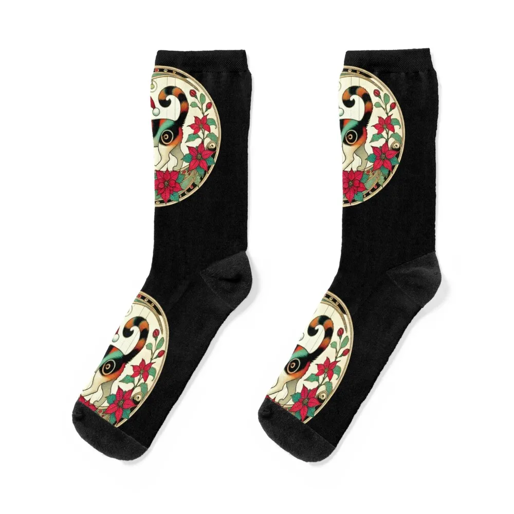 

Calico Cat Christmas Socks hiking japanese fashion Antiskid soccer new in's Socks Man Women's