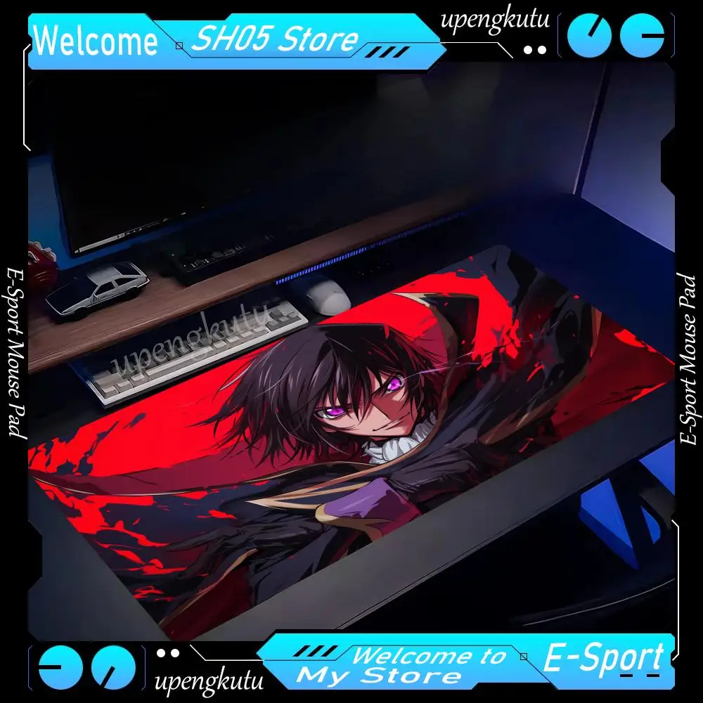 Fashion Code Geass Big Mouse Pad Large Anime Desk Mat Luxury Desktop Cartoon Gaming Gamer Keyboard Office Computer Soft Cushion