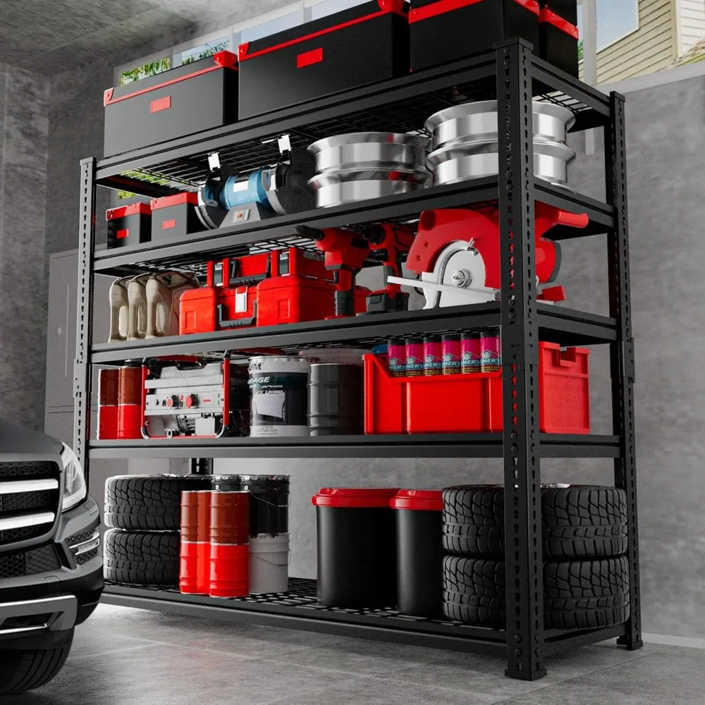Heavy Duty Adjustable Metal Garage Shelving System - 2800 LBS Capacity, 48 x 18 x 72, 5-Tier Wire Rack Organizer