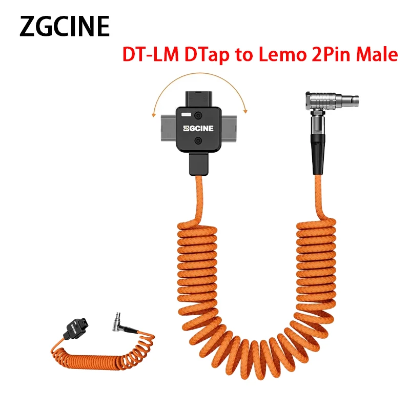 

ZGCINE DT-LM D-Tap to LM 2Pin Male Coild Power Cable for Select RED ARRI and SONY Camera- 60CM/1.96FT