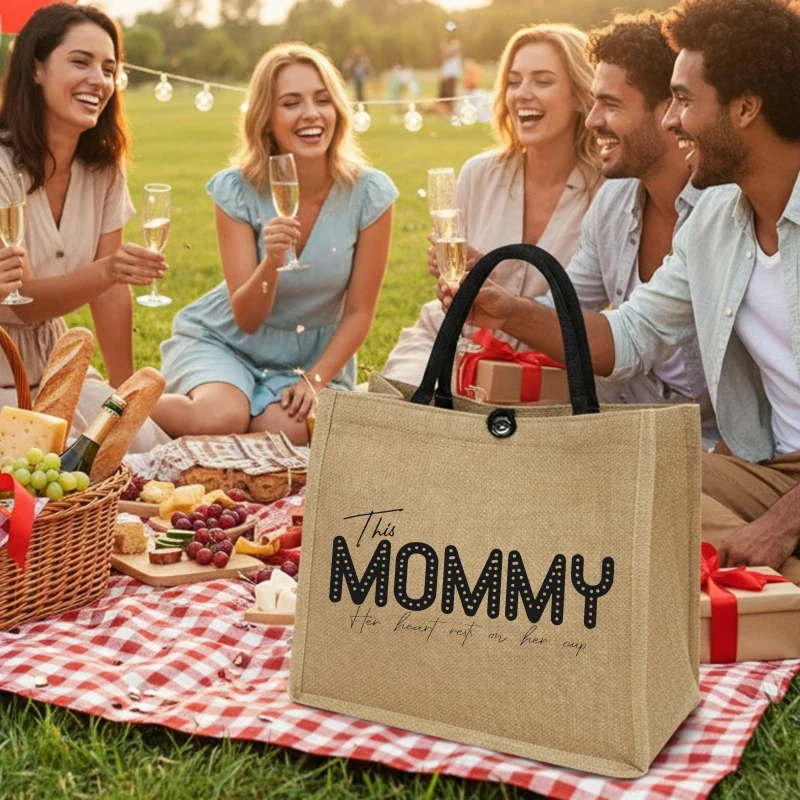 

Dandelion Jute Tote Bag, Ideal Mother's Day & Birthday Gift for Mom & New Mom, Reusable Bag for Daily, Shopping, Travel