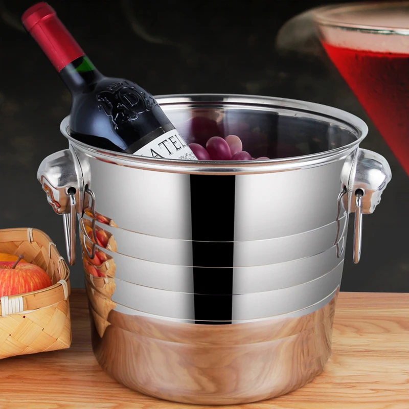 High Quality Stainless Steel Large Ice Punch Bucket Wine Beer Wine Chiller Bottle Cooler Champagne Barrel Deer Head Ice Bucket