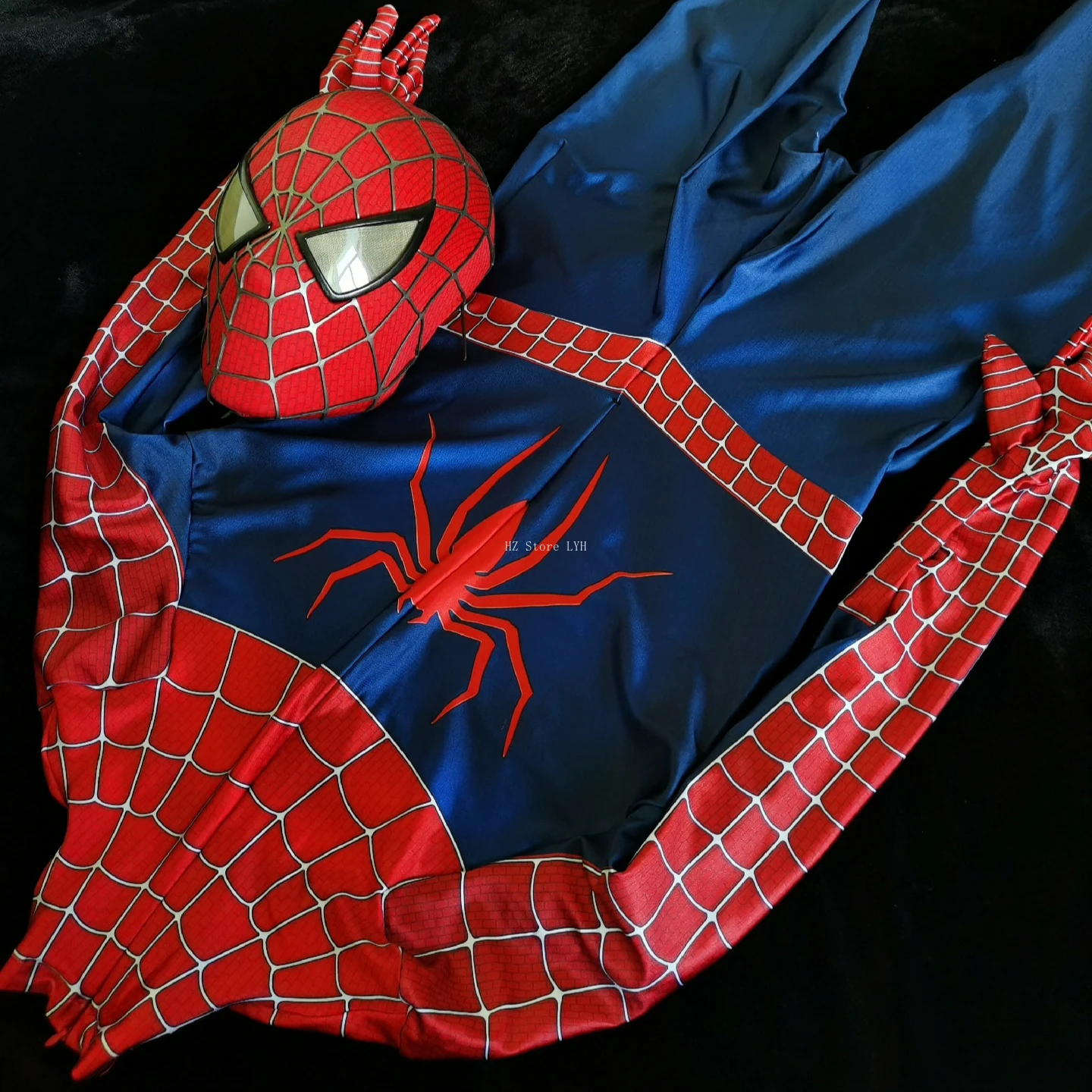 

New 1:1 Customized First Generation Toby Spider Man Jumpsuit with Mask Wearable Full Set Tight Fitting Clothes Cosplay Costume