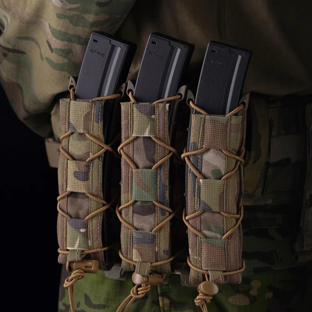 Bolsa táctica Tiger larga Triple Mag 9mm MOLLE extracción rápida - imagen 3