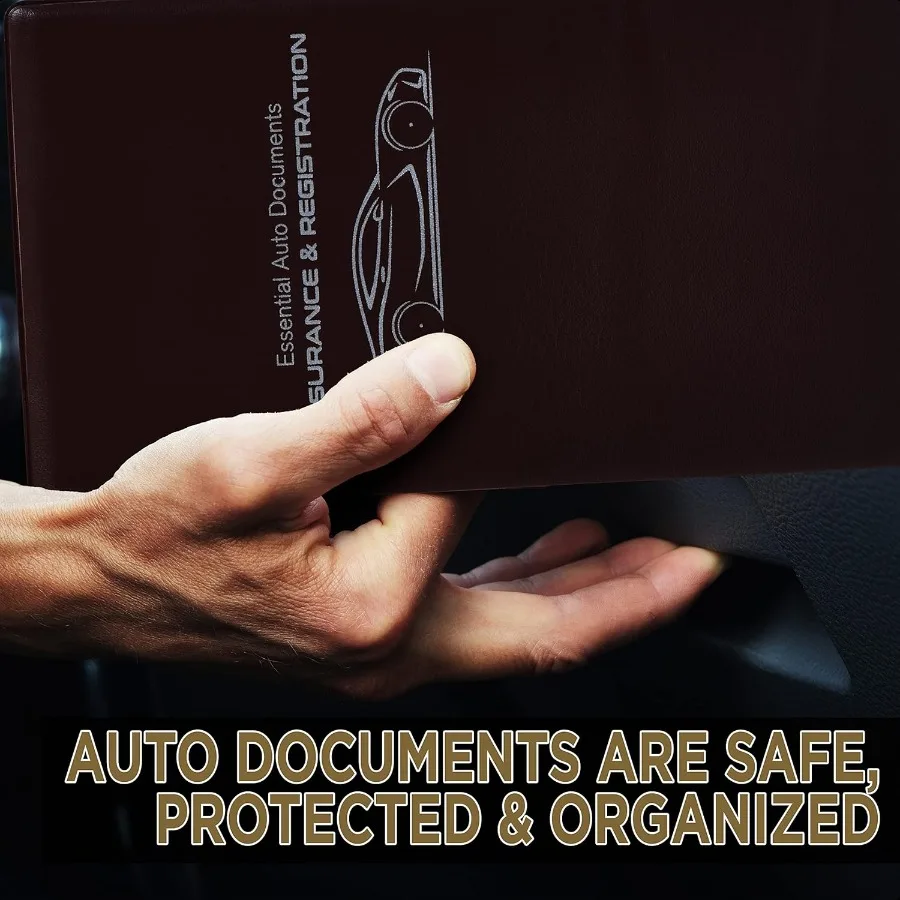 안달루스 자동차 등록증 보험증 홀더 1개 팩 방수 필수 자동차 등록증 홀더 후크 클로저 포함 완벽