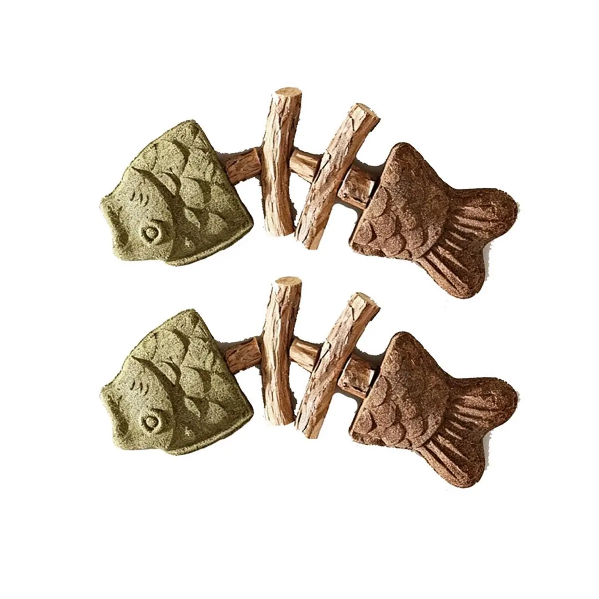 L70A Catnip Silvervine Chew Toy, 2Pcs Cute Shape Cat Dental Sticks for Boredom Relief, Chewing & Enrichment Mixed
