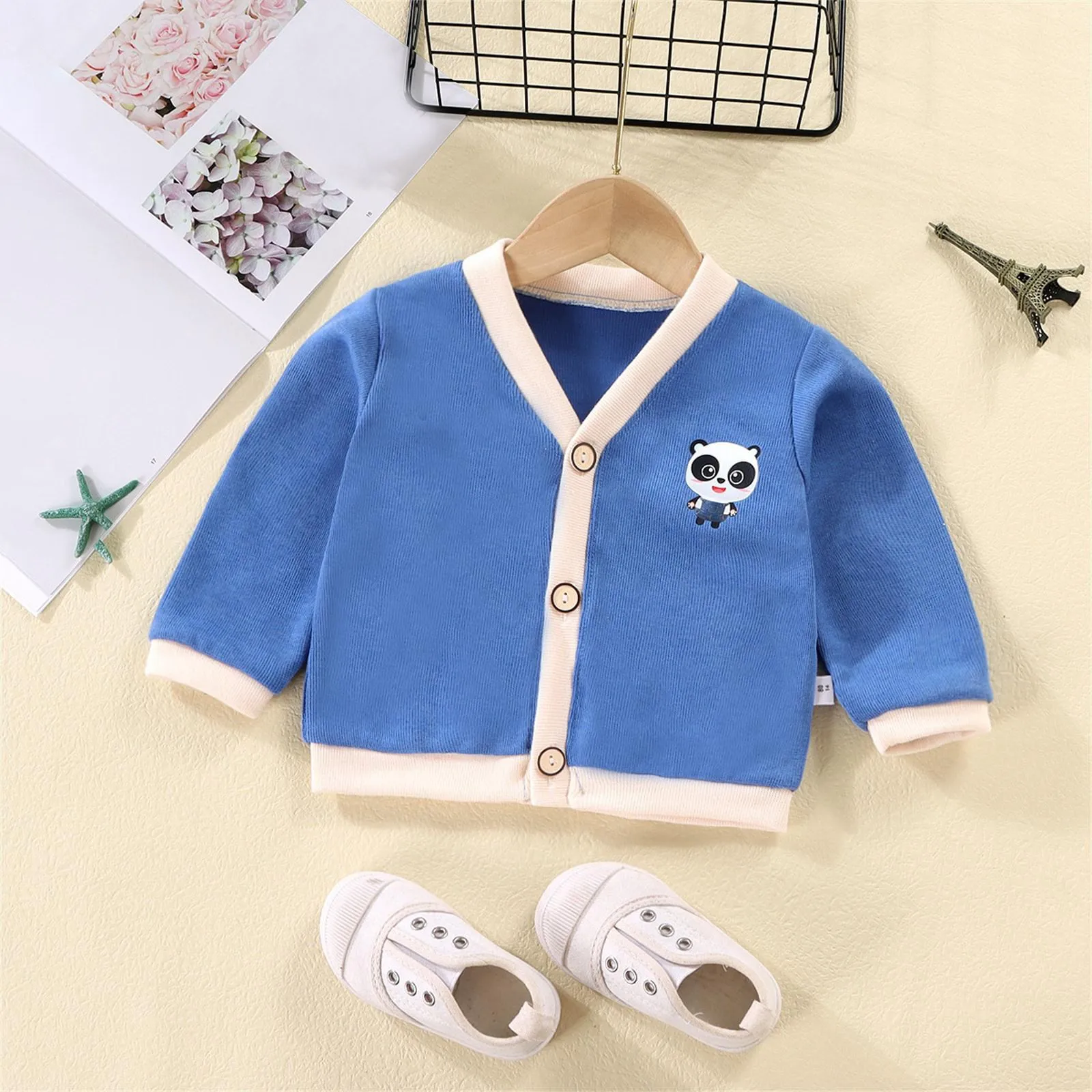 Cartoon Infant Knitted Cardigan Coats Baby Boys Girls Sweater Coats Toddler Clothes 0-5Y Boys Girls Warm Clothes Spring Autumn