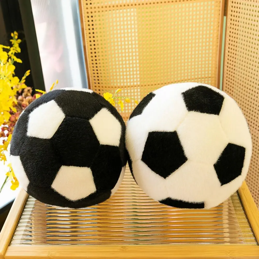 Decoración de la habitación, pelota de fútbol con forma de pelota, almohada rellena, divertido juguete de peluche de fútbol, 18/25cm, regalos de cumpleaños suaves para amigos