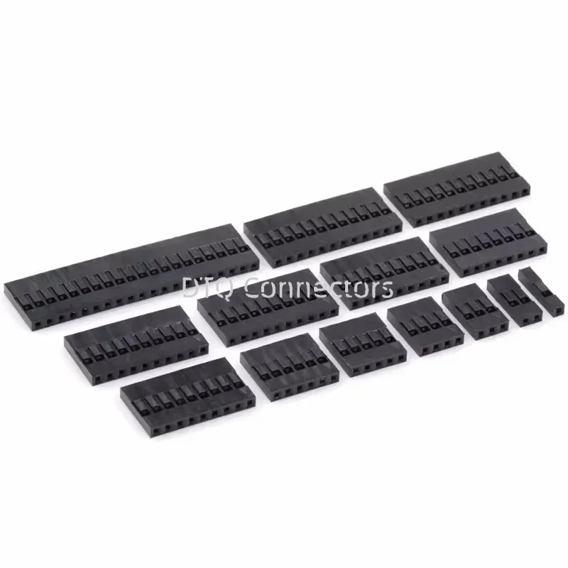 50pcs 2P/3P/4P/5Pin 2.54mm Connector, Male/Female Electrical Pin Way Cable Plug Jumper Header Housing Kit