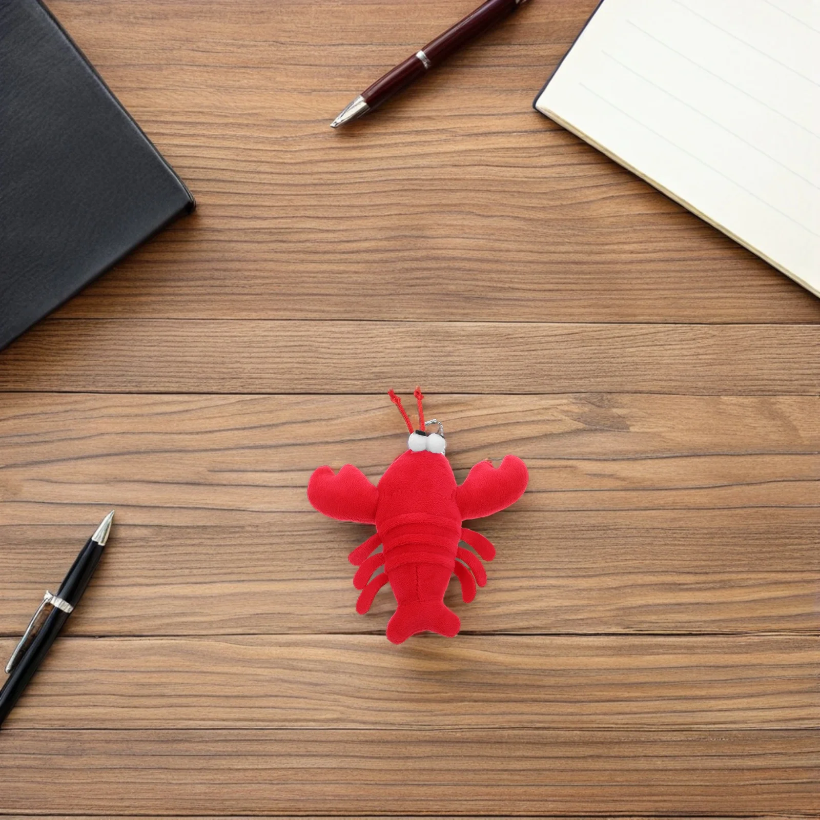 Porte-clés homard Adorable, breloque en peluche douce pour sac à main, sac à dos, Mini porte-clés pendentif, ensemble d'accessoires animaux mignons, 5 pièces