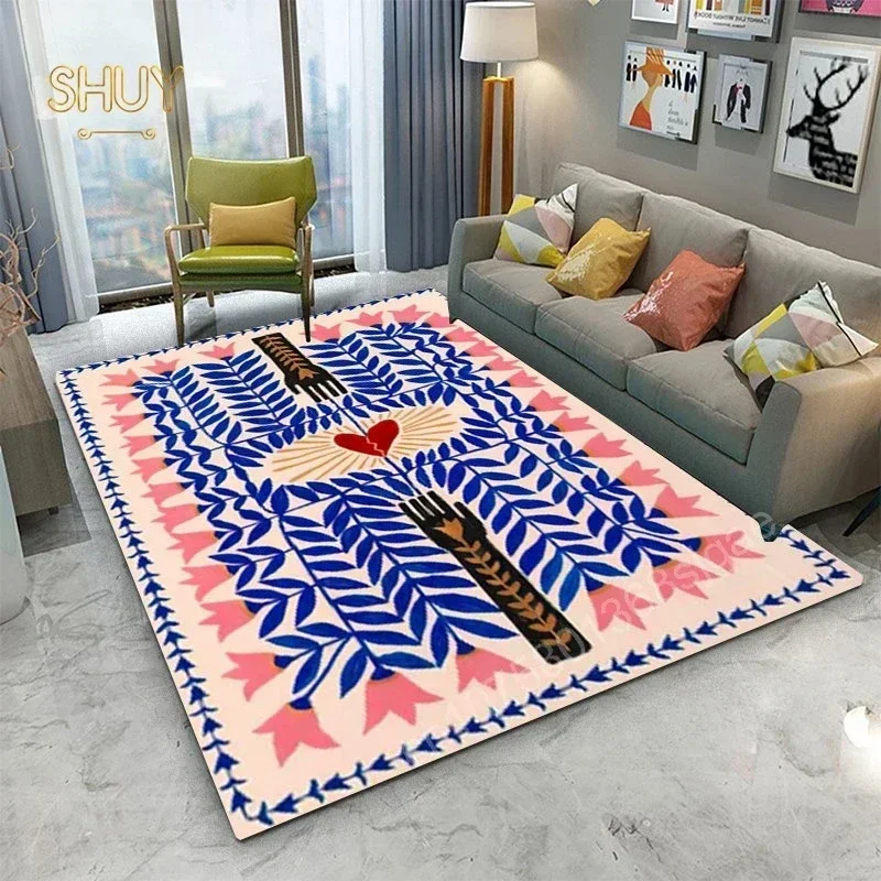 Ancient Egypt Abstract Carpet Rug Living Room Bedroom Mat Colorful Tiger Leopard Figure Non-Slip Flannel Home Decor Floor Mat