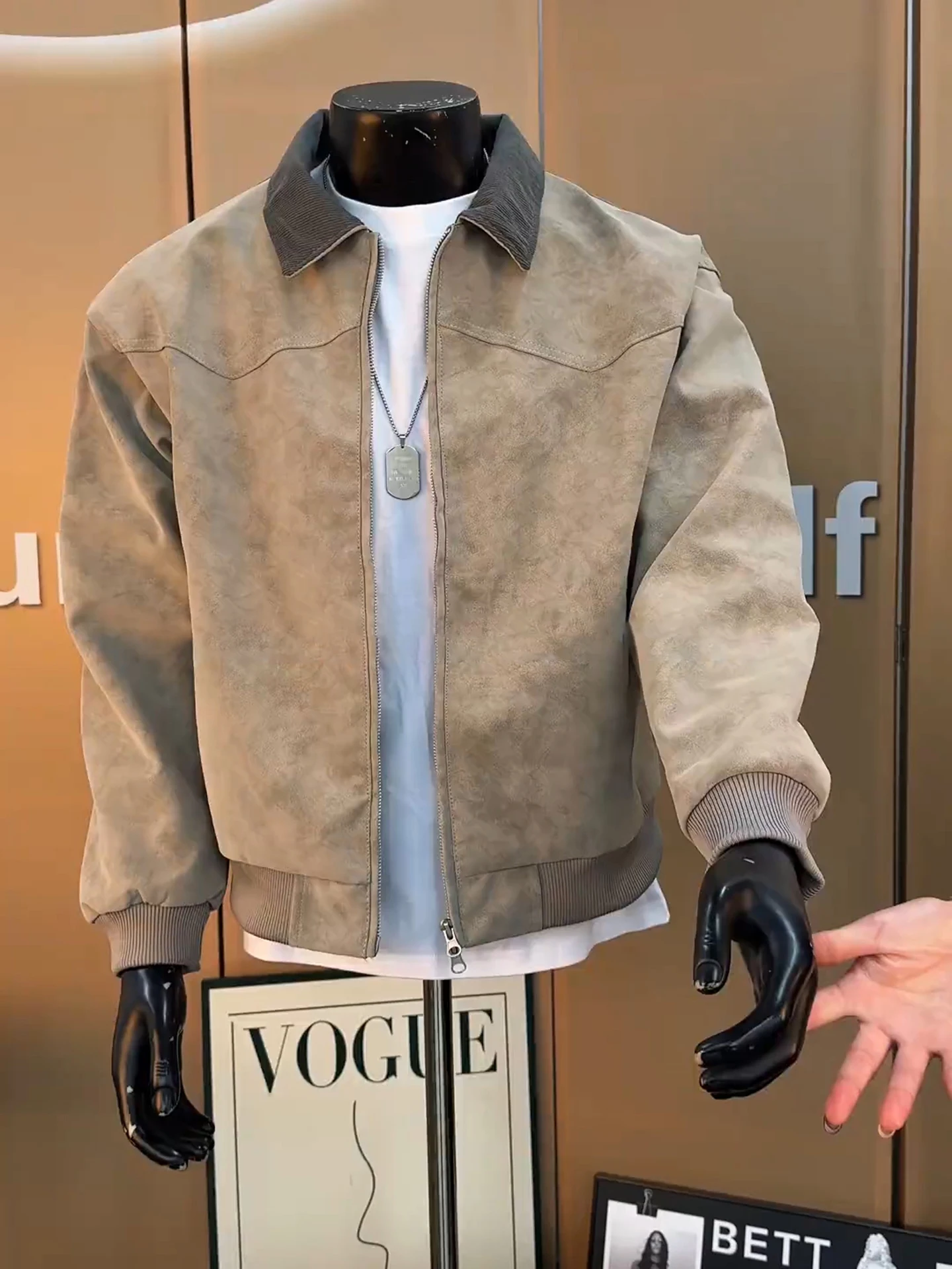 

Мужская куртка из матовой искусственной кожи в американском стиле с бейсбольным воротником, рабочая одежда, верхняя одежда для весенне-осеннего сезона