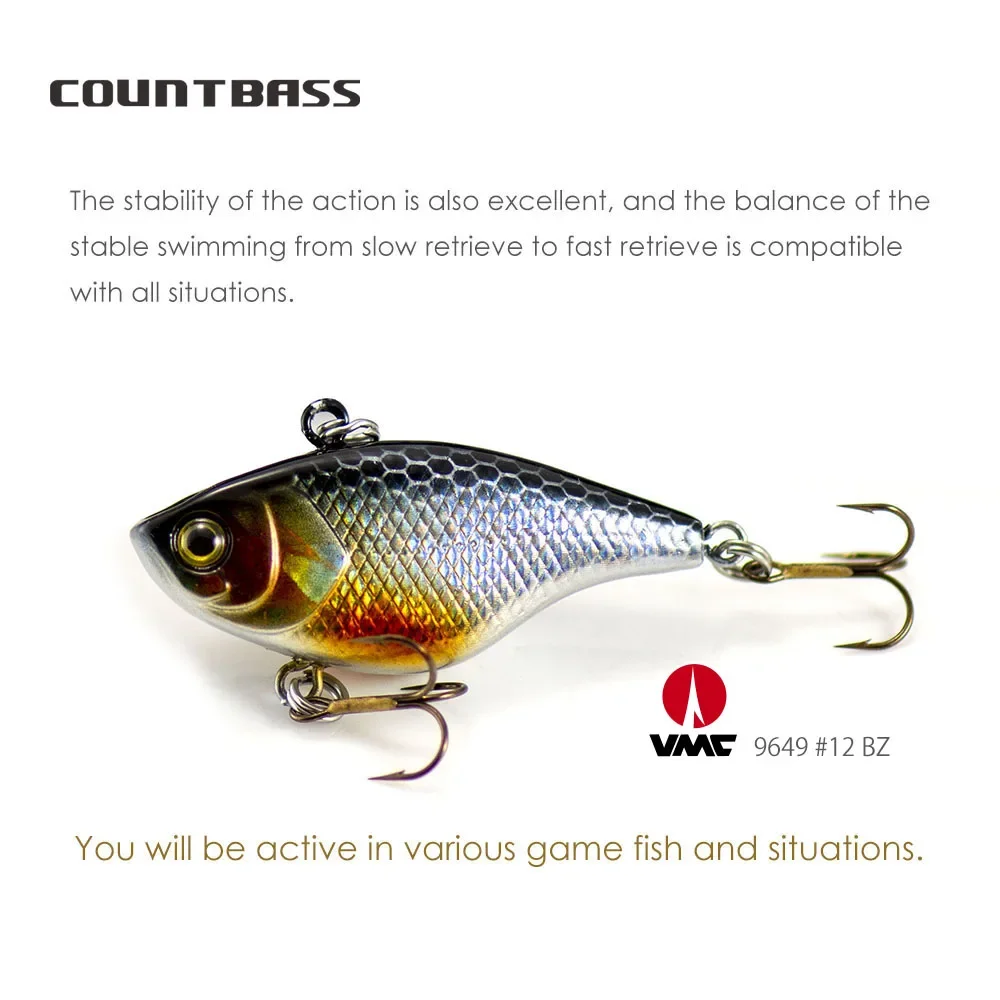 Countbass  Vibration Wobblers 40mm 4.6g Hard Baits Lipless Crankbaits Sinking Angler\'s Fishing Lures for Freshwater