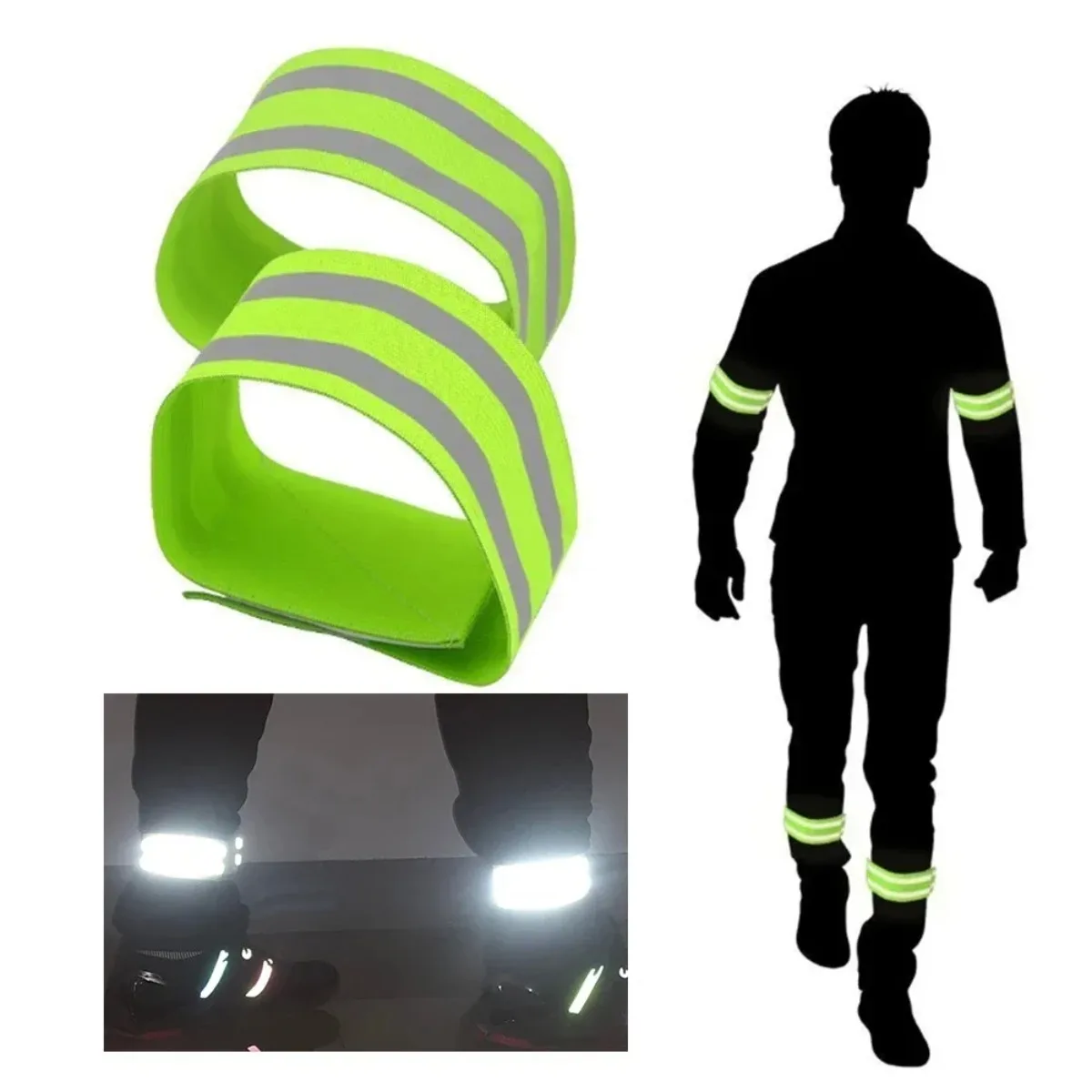 Reflective Bands Wrist Arm Ankle Leg High Visibility Reflect Straps Uses For Night Walking Cycling Running Safety Reflector Tape