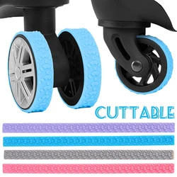 New Silicone Wheels Cover Cuttable Luggage Suitcase Caster Protector DIY Silent Noise Reduce Shock Office Chair Spinner Wheel