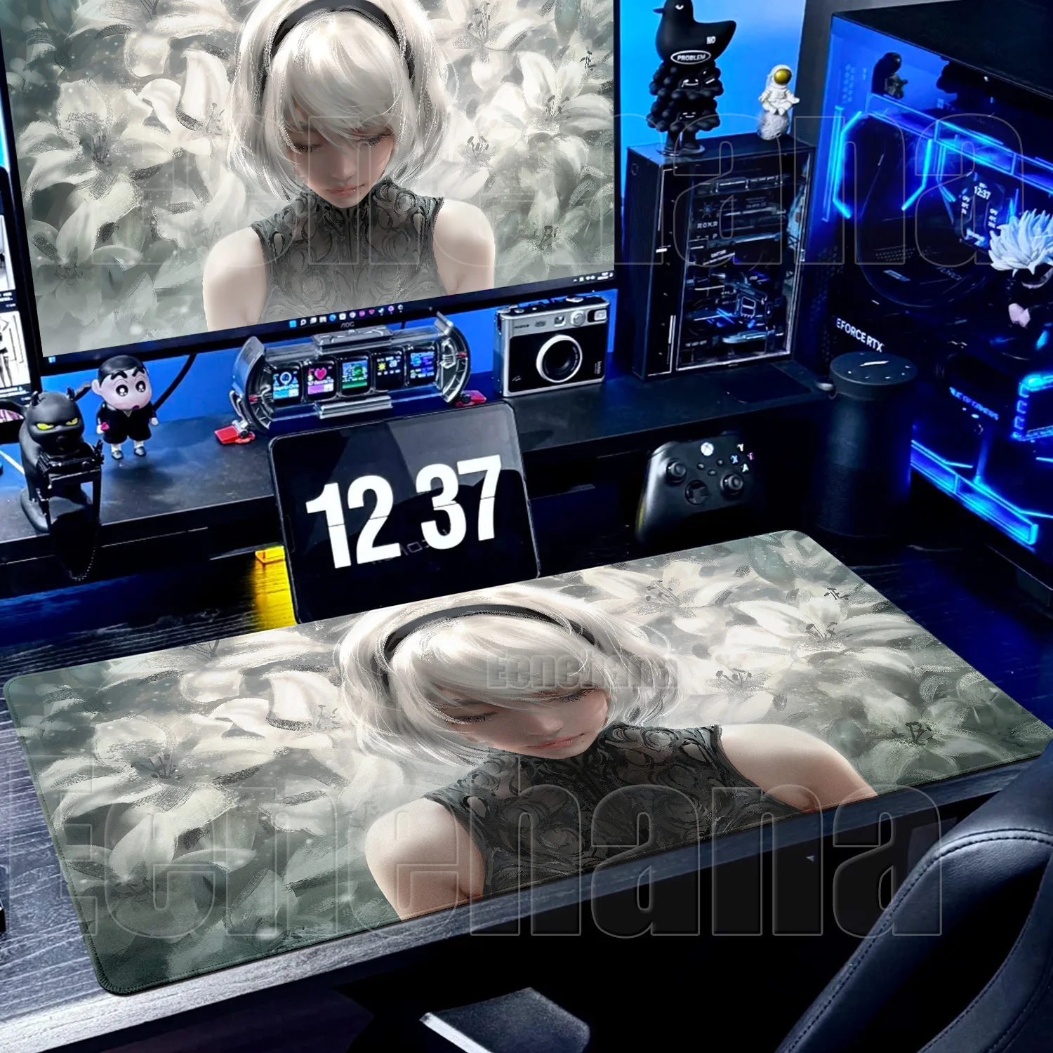 

Anime 2b Nier Automata Mouse Pad XXL Home Desk Mats Large PC Gaming Accessories Mousepad Natural Rubber Officer Desktop Carpets