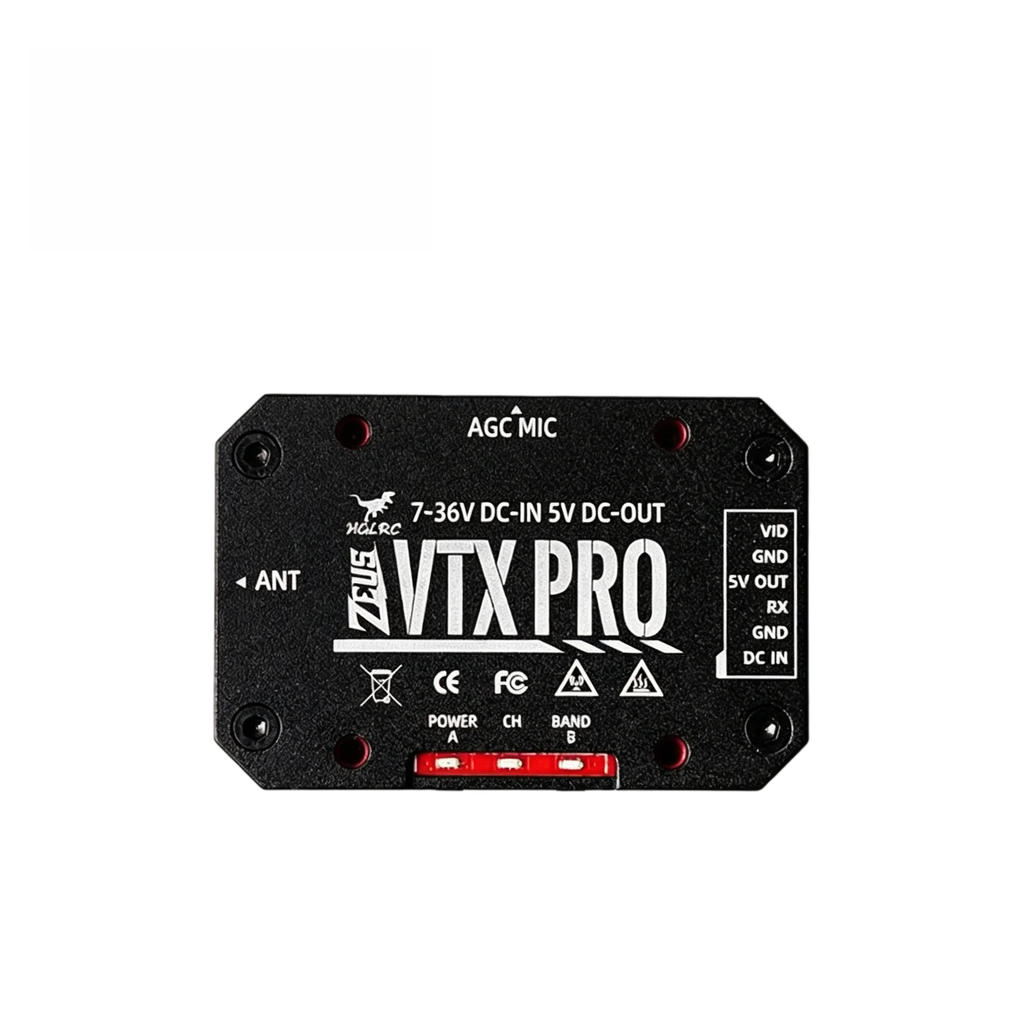 HGLRC ZEUS VTX PRO 1.6W 5.8GHz Video Transmitter with Microphone High Power for FPV Racing Drone
