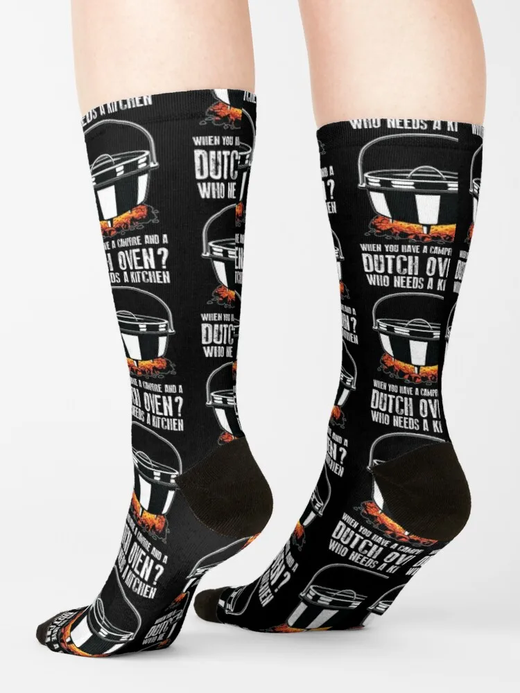 Calcetines gruesos con estampado de Horno Holandés para hombre y conjunto para hombre, medias cálidas para cocinar al aire libre, fogatas