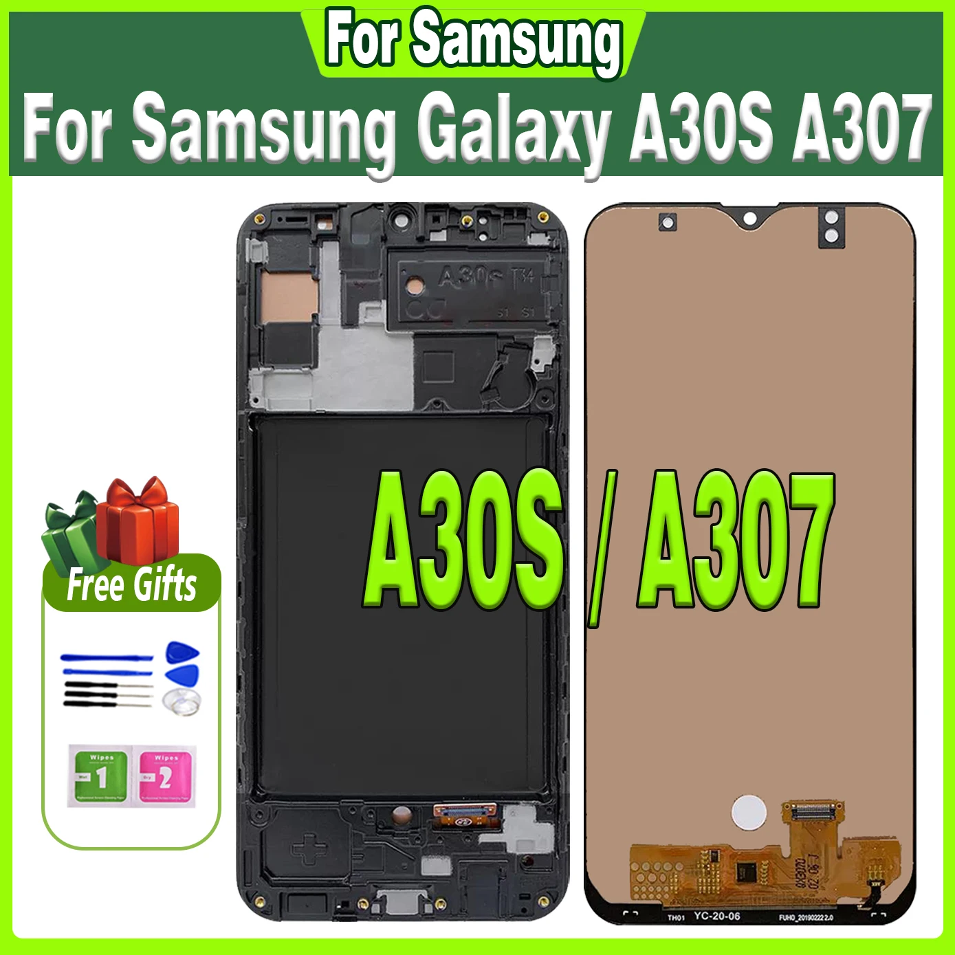 Tested 6.4\'\' Super Amoled For Samsung GALAXY A30S A307 LCD A307FN A307G Display Touch Screen A307F A307GN LCD Digitizer Assembly