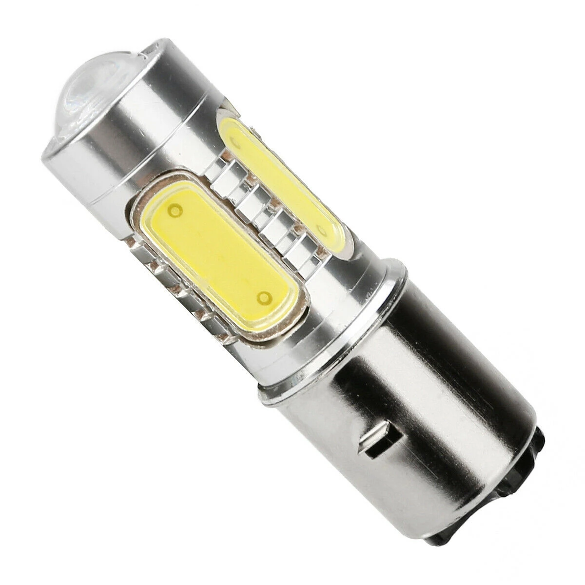 Faro delantero para motocicleta, bombilla LED blanca, 12V, H6, BA20D, 4 COB, adecuado para ciclomotor ATV