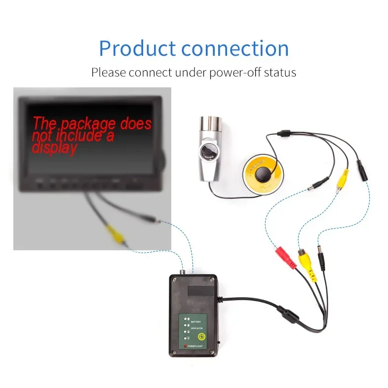 160mm*42mm camera Dual camera Waterproof Underwater Convertible viewing angle fishing camera 15M 30M