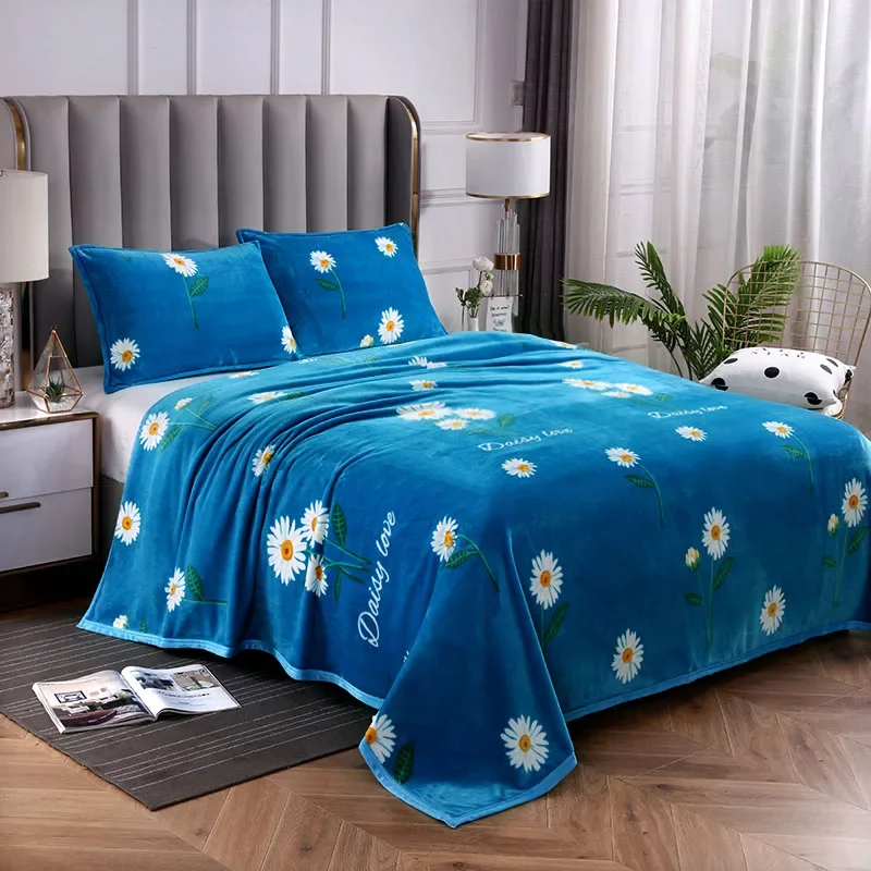 2024 Thickened Mink Blanket Double-sided Fleece Casual Blanket, Farley Fleece Pillowcase Sheet Blanket