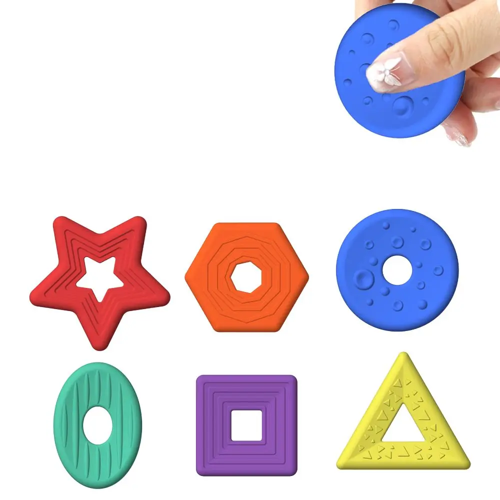 6 pz/set strutturato morbido preoccupazione pietra agitarsi giocattolo rilassante silicone bambini pietra sensoriale nessun rumore creativo strutturato preoccupazione rocce