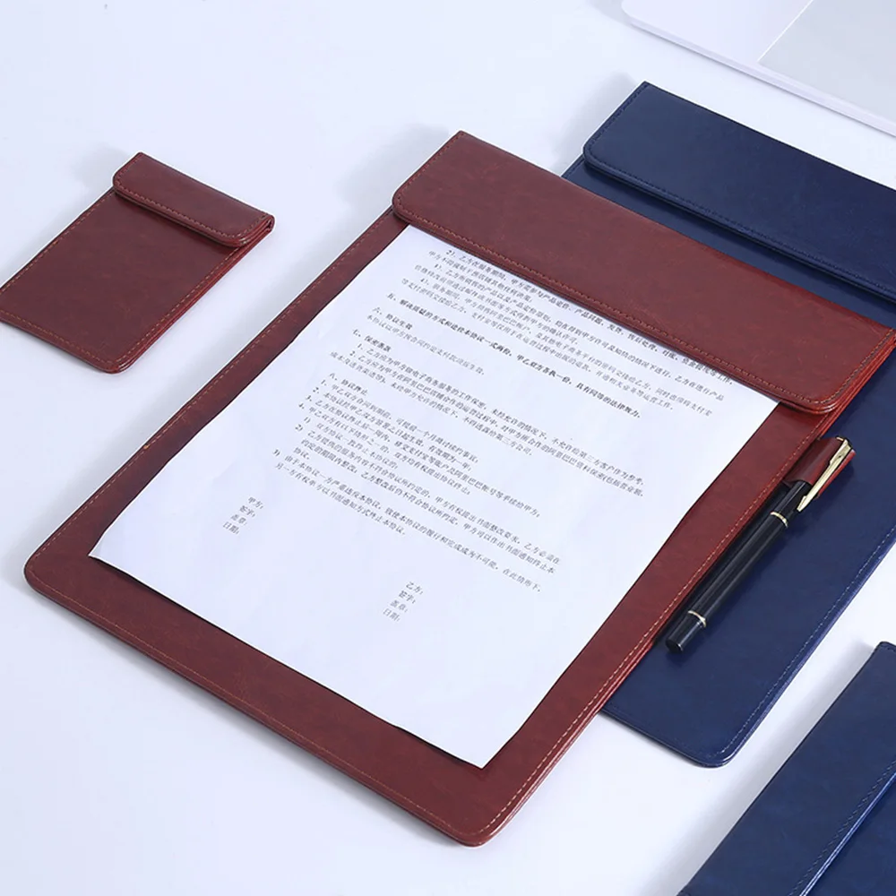

Portable Magnetic Snap Cash Receipt Folder PU Leather Waterproof Bill Book Bill Organizer Credit Card Signature Folder Hotel
