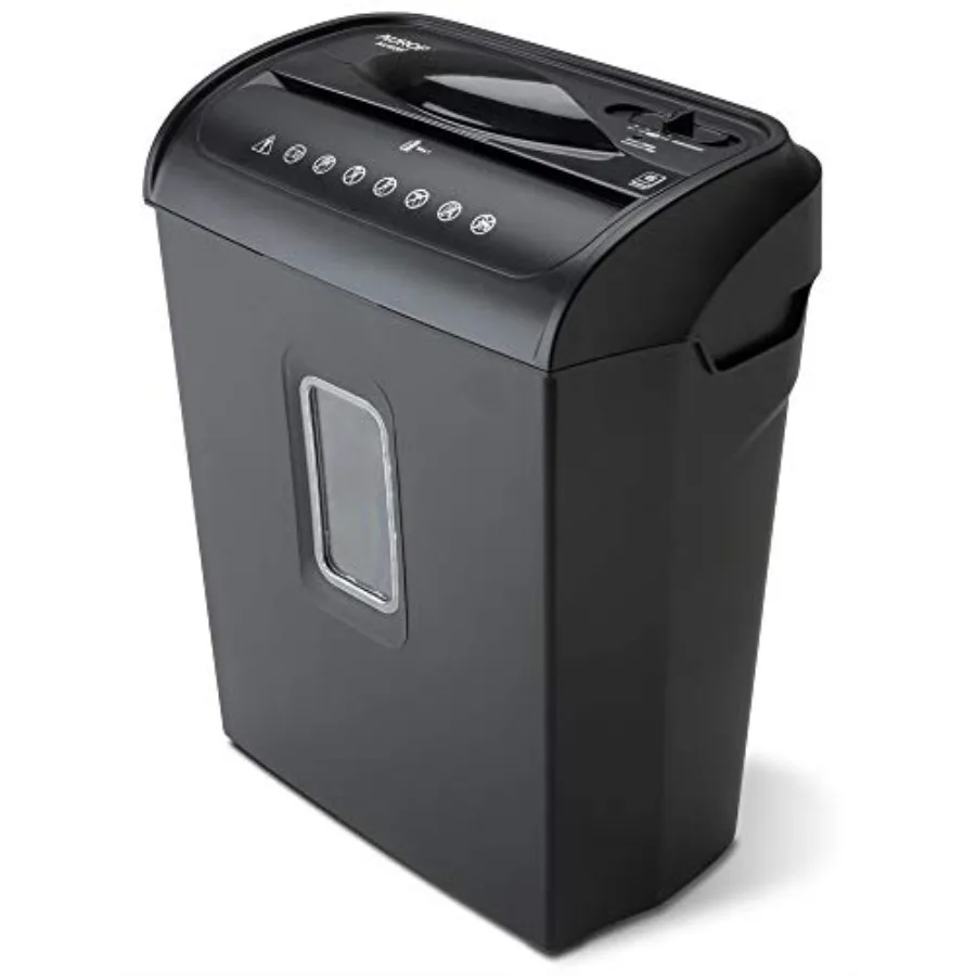 

AU608MB High-Security 6-Sheet Micro-Cut Paper Credit Card Shredder with 3.5-Gallon Wastebasket 4-Minute Continuous Running Time