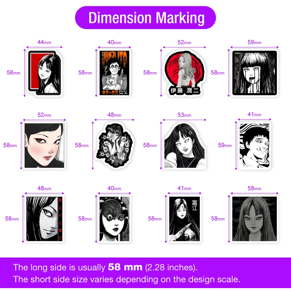 10/30/60 قطعة Junji Ito Tomie ملصق لتقوم بها بنفسك لعبة لسجل القصاصات غير المرغوب فيه مجلة الكمبيوتر المحمول الهاتف الأمتعة زجاجة الغيتار ديكور مقاوم للماء