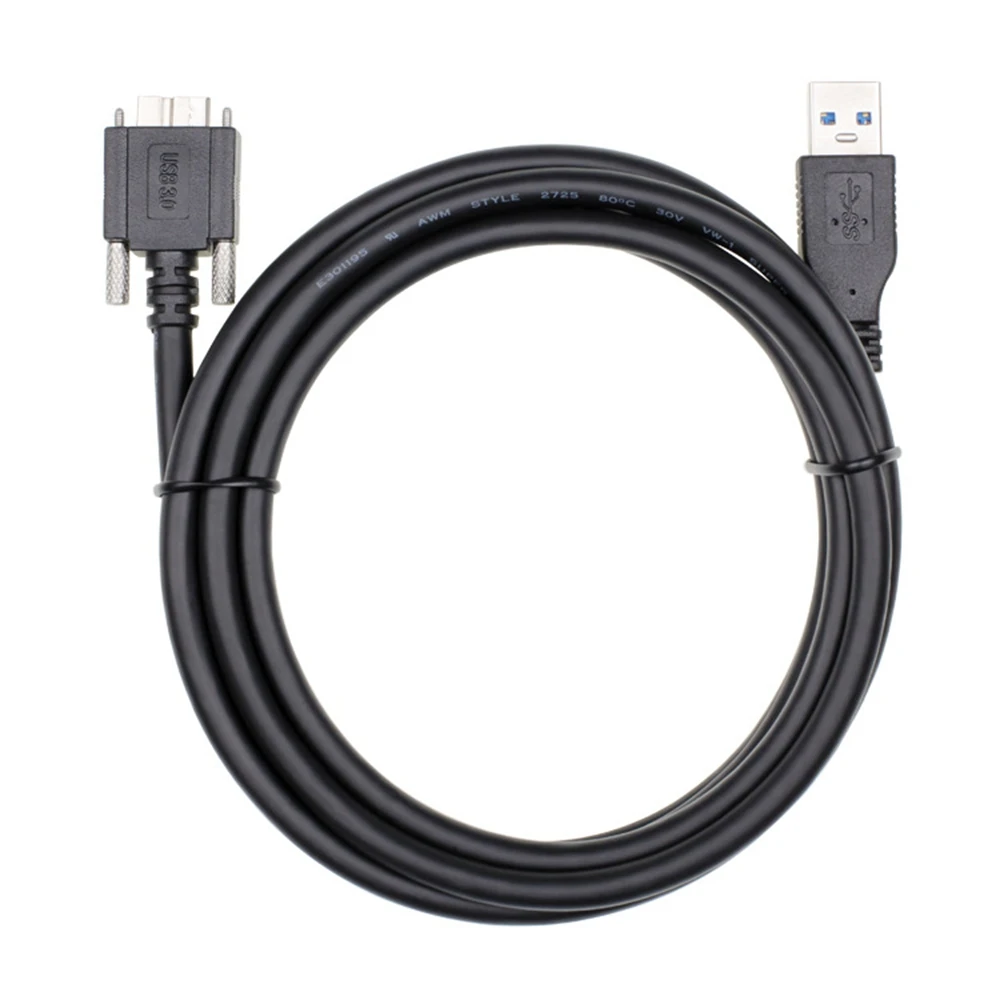 0.5m, 1m, 2m, 3m USB 3.0 male Micro B camera with screws, used as an extension cable for the hard drive data cable of industrial