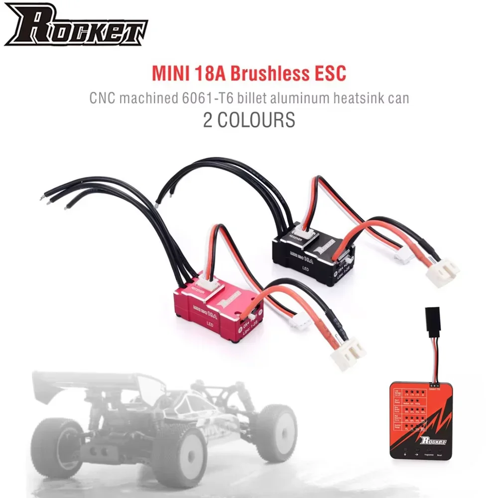 UniFly Rocket Mini 18A Brushless ESC Electric Speed Controller Programing Card For DRZ 1/24 1/28 1/32 RC Mini-Z Drift Car 1410 M