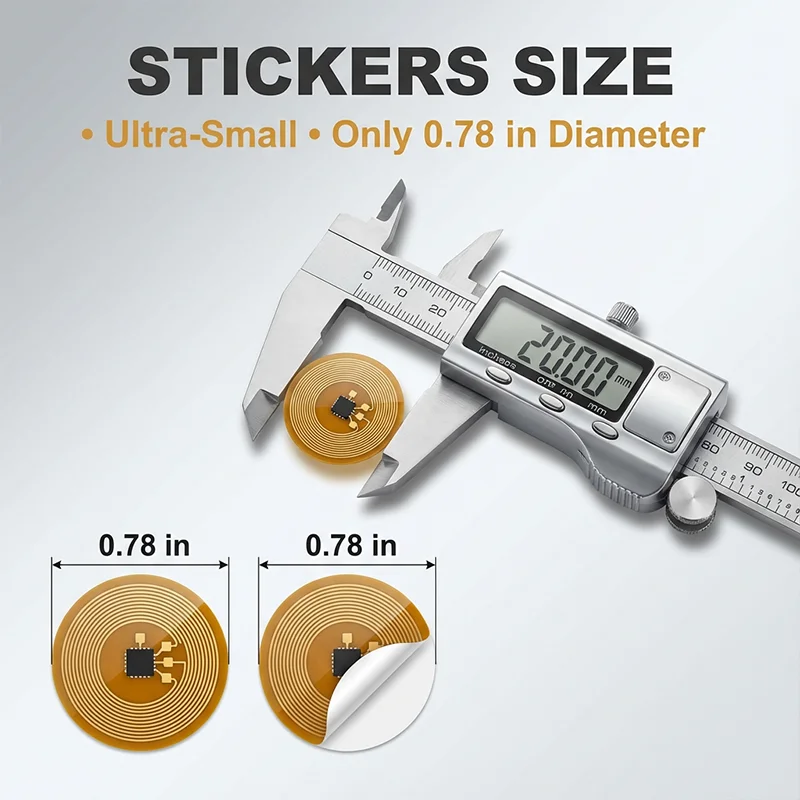 20mm Mini NFC Tag Sticker 13.56MHz Ntag213 FPC Label 144Bytes Programmable Chip Anti-metal 13.56mhz RFID Access Control System