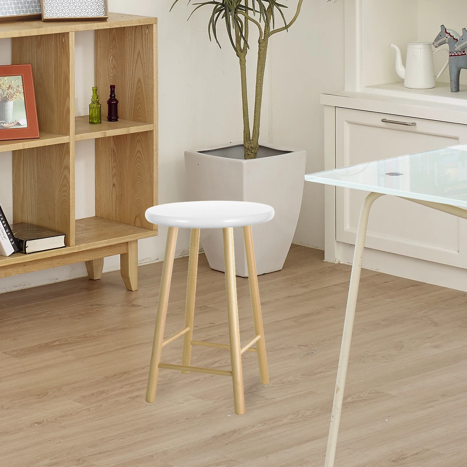 Round Stool Surface Accessories Bar Stools Chair Seating Part White Replacement