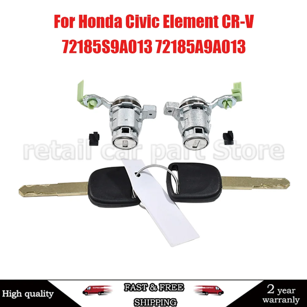 For Honda Civic Element CR-V Odyssey S2000 Door Ignition Cylinder Lock Set 72185S9A013 72185A9A013 Left Right Lock with Keys