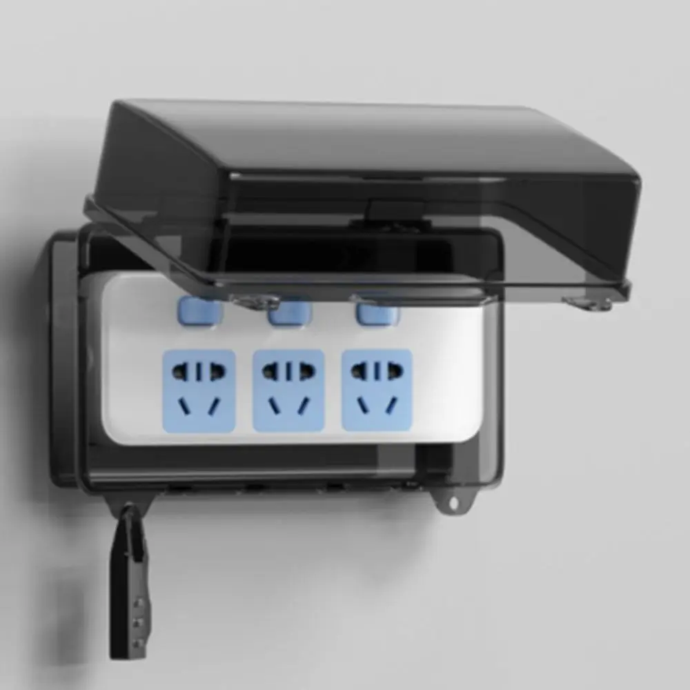 Durable Plastic Plug Box Anti-theft Waterproof Cable Management Box Weatherproof Protect Outlet Power Strip Storage Box Outdoor