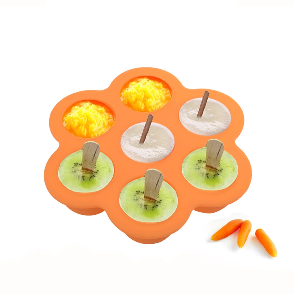 

Многоразовый лоток для хранения детского питания, 7-полосный силиконовый лоток-контейнер с жесткой пластиковой крышкой, морозильная камера, микроволновая печь, безопасная еда