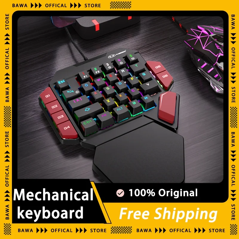 

Mechanical Tomahawk II Gaming Keyboard Mouse Wired Mechanical One Hand Keyboard RGB Custom Silent Esports Mini Keyboard Gift