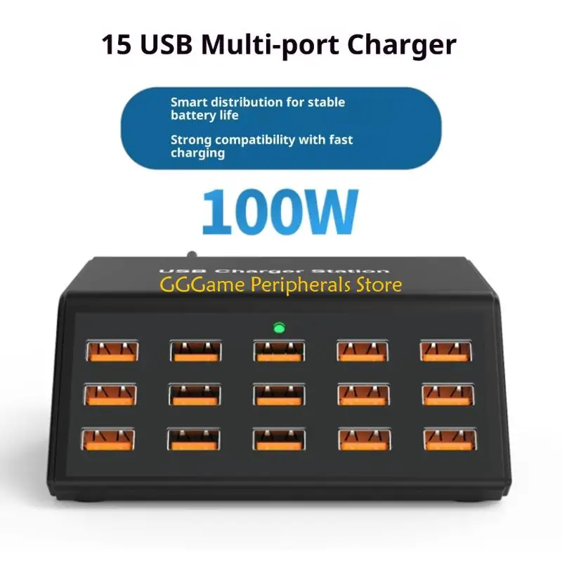 

Зарядная станция USB U55B, 15 портов, мощность 100 Вт, настольные концентраторы для мобильных планшетных устройств