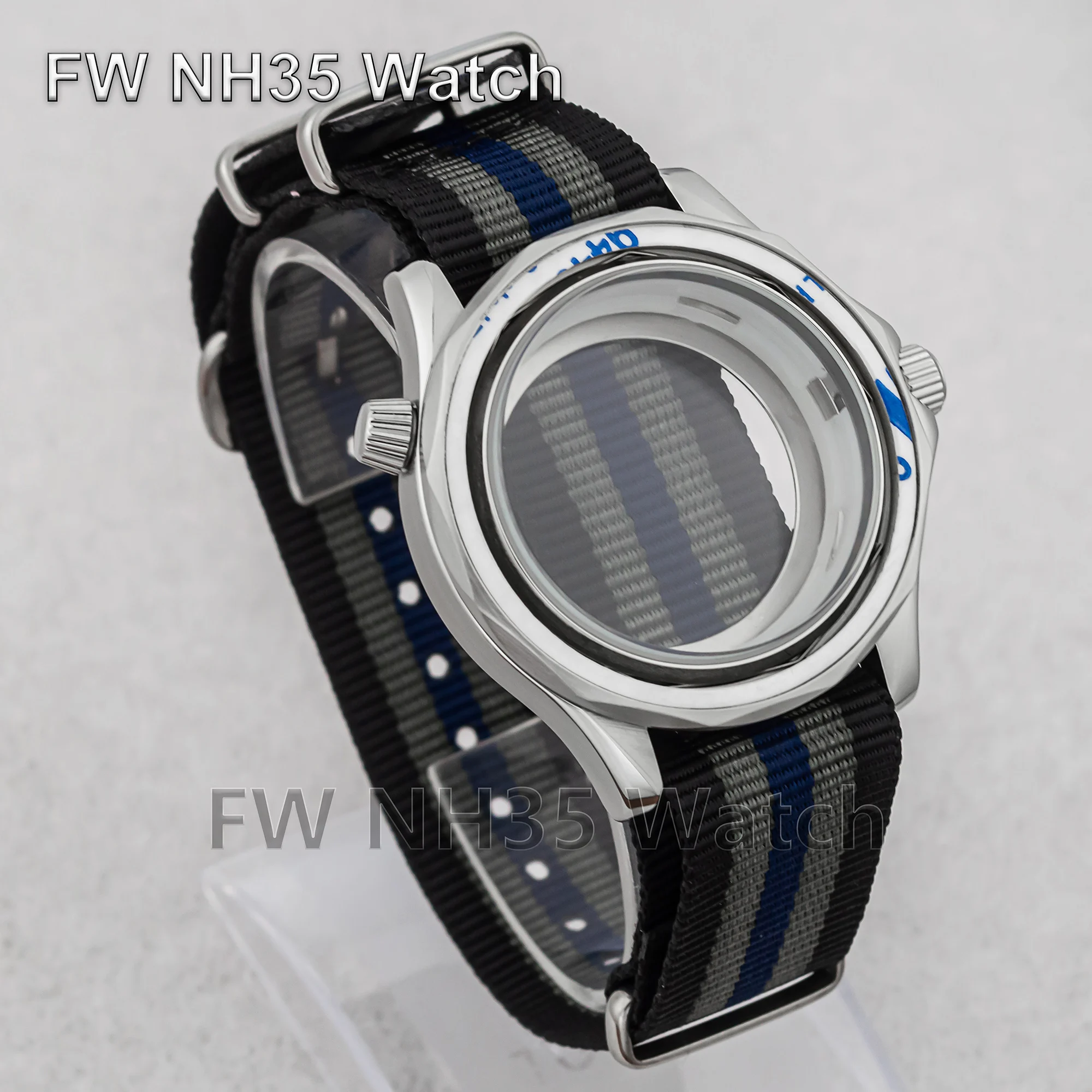 NH35 kast nylon band voor Seamaster 300 horloges roestvrij staal 10ATM waterdicht 41 mm horlogekast geschikt voor NH35/36 automatisch uurwerk