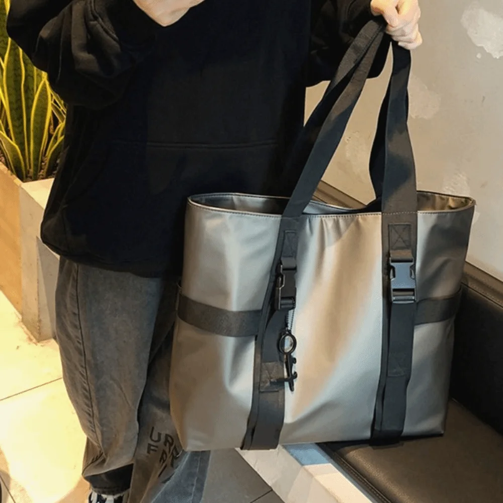 Borsa tote da uomo semplice impermeabile Borsa a tracolla da uomo casual in tessuto Oxford Borsa da viaggio semplice in nylon di grande capacità quotidiana