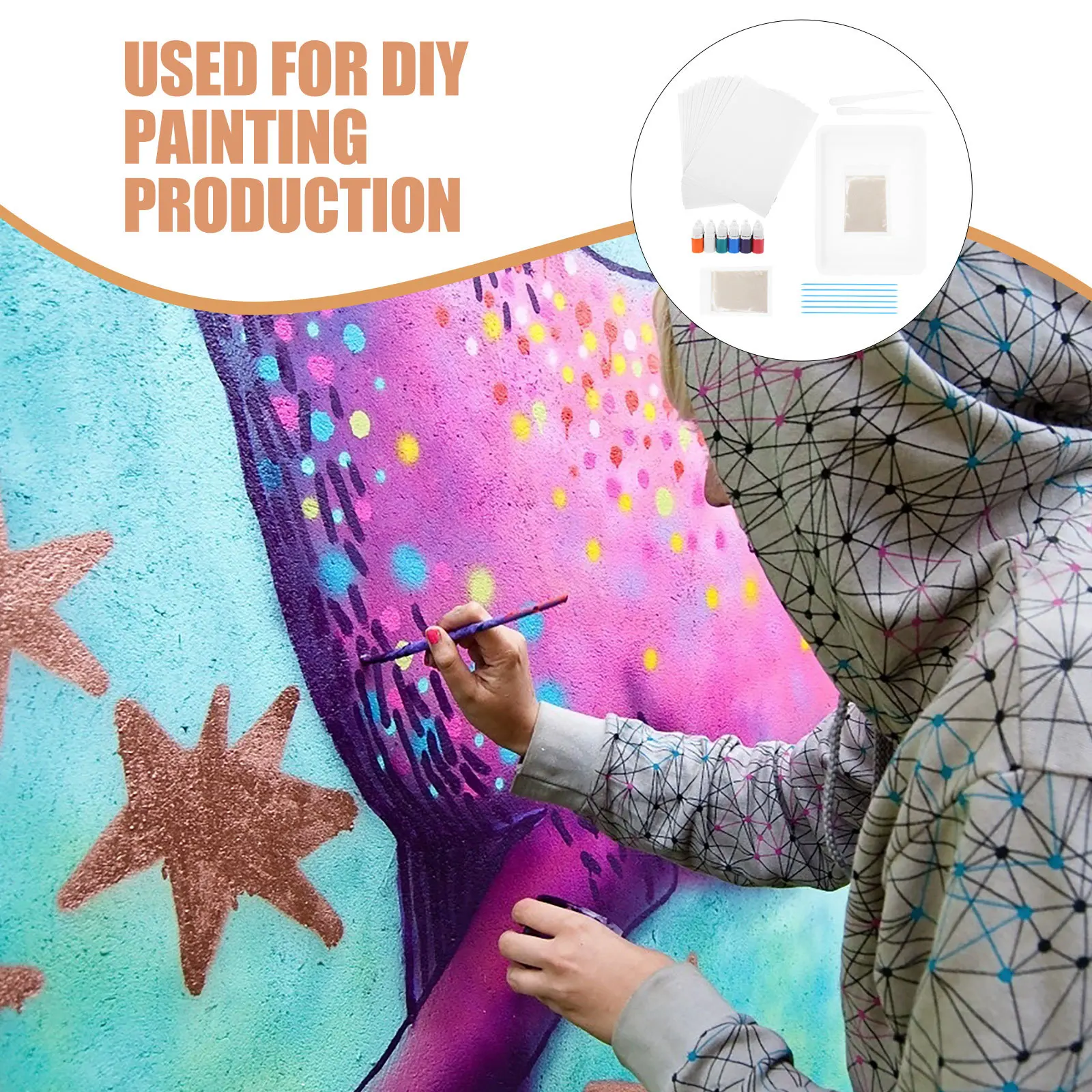 

1Set Marble Painting Kit 12 Solid Watercolor Pigments 6ml Portable DIY Art Supplies for Kids Creativity Marble Painting Kit