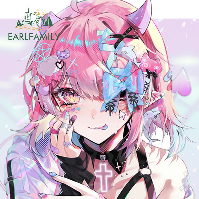 EARLFAMILY-Genshin تأثير الشيطان ضرطة ملصق سيارة ، أنيمي فتاة مائي ، الإبداعية قافلة الديكور ، اكسسوارات السيارات ، 13 سنتيمتر x 9.4 سنتيمتر