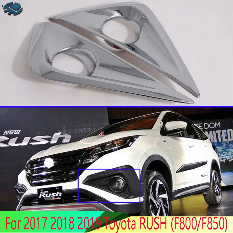 

For 2017-2022 Toyota RUSH (F800/F850) Car Accessories ABS Chrome Front Fog Light Lamp Cover Trim