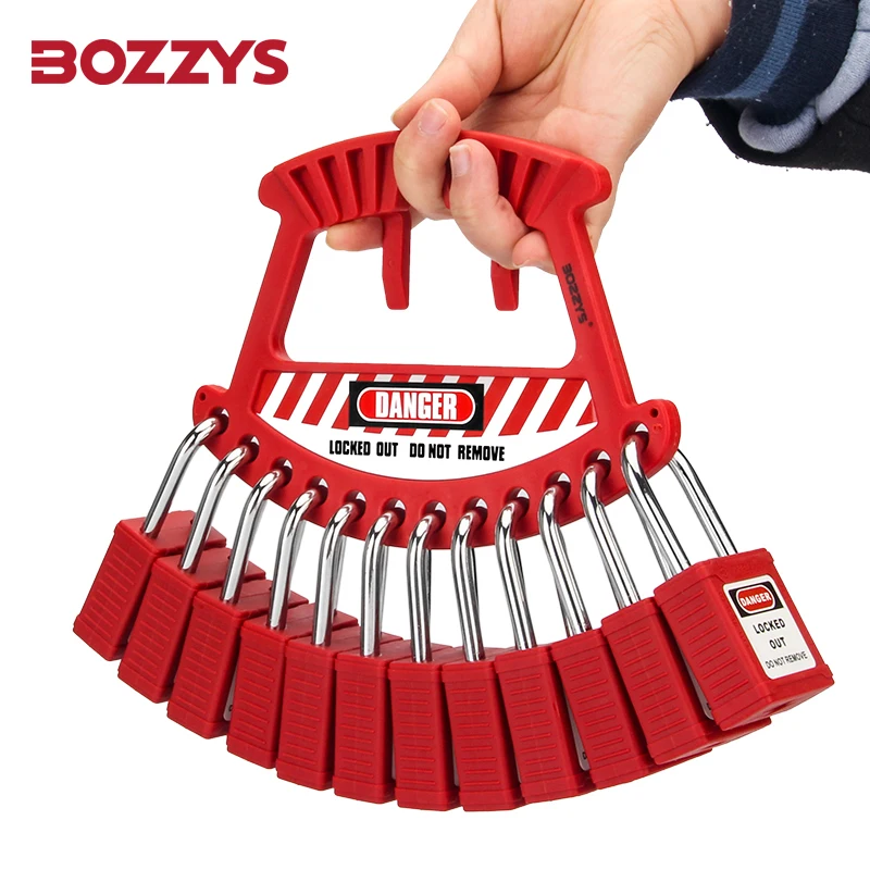 BOZZYS Engineering Plastic Reinfored Nylon Protable Safety Padlock Caddy for LOTO Locks Visual and Storage Management BD-B41