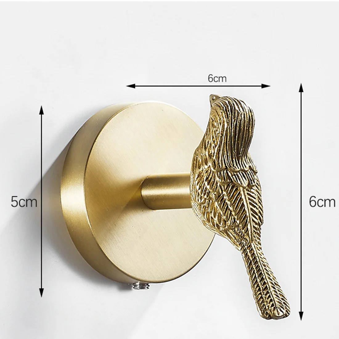 RTCX-Brass Gold Animal Hook Solid Brass Coat Hook Door Back Hook Bathroom Kitchen Hooks Towel Rack(Bird)