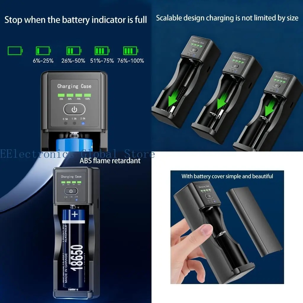 462B Travel Friendly Lithiums Chargers Box With DC5V Input For Various Battery Size