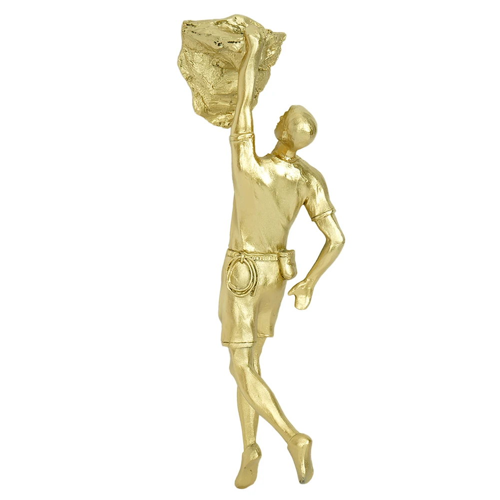 Customizable Golden Retro Rock Climbing Character Sculpture Wall Hanging Background Wall Home Decoration Hanging Climbing Statue