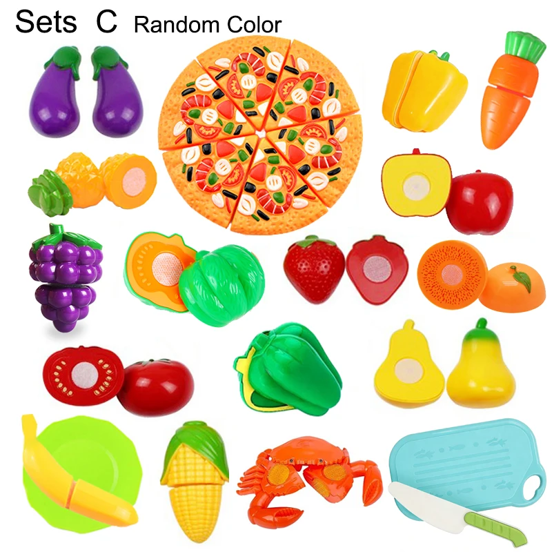 Kinder Rollenspiel Obst-Schneidespiel Simulationsküchen-Spielzeug Pizzazubereitung Gemüse Kochset Mädchen Interaktives Spielzeug Geschenk – Detail 4